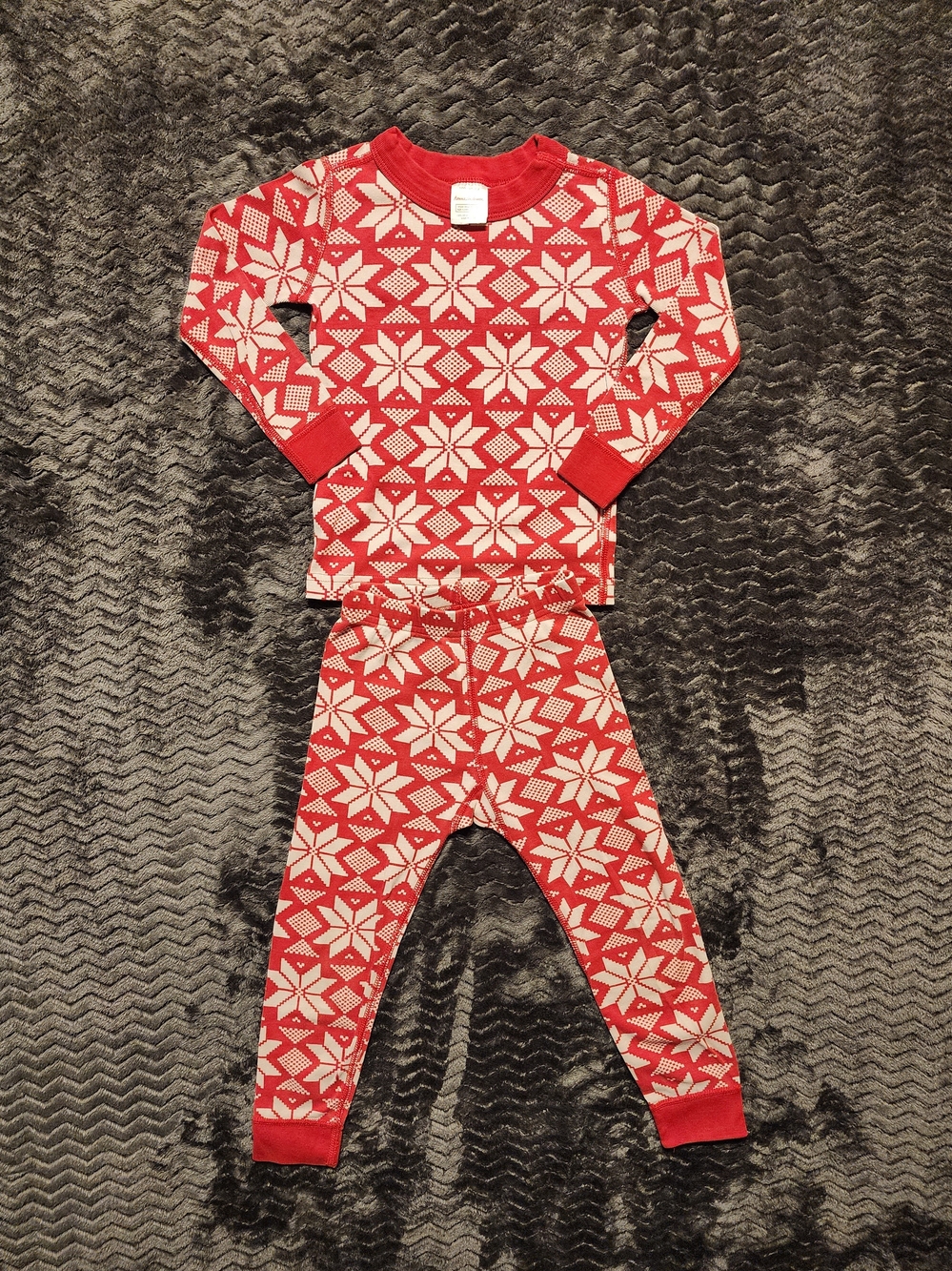 Hanna Andersson Red and White Snowflake Pajama Set Size 4